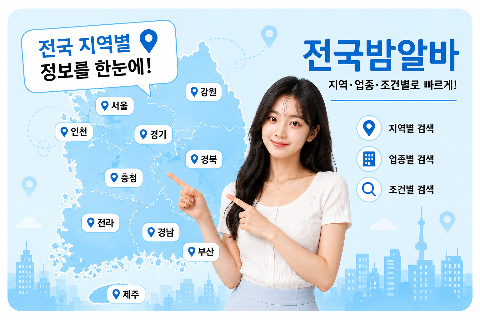 전국밤알바 전국 지역별 밤알바 채용정보 메인 배너